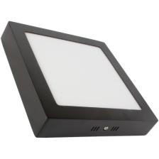 LAMPTIME Sıva Üstü Slim Led Downlight Siyah Gövde 20W Kare 3000K Gunışığı Işık