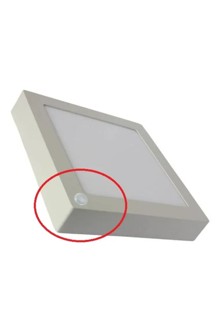 LAMPTIME Sıva Üstü Slim LED Downlight Ir Sensörlu Siyah Gövde 24W Kare 4000K Ilıkbeyaz Işık 263438