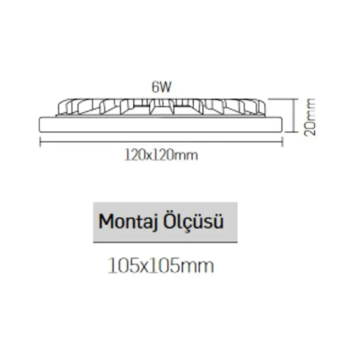 LAMPTIME 6W Panel LED Slim Kare Spot 3000K Gunışığı Işık Siyah Gövde 263328