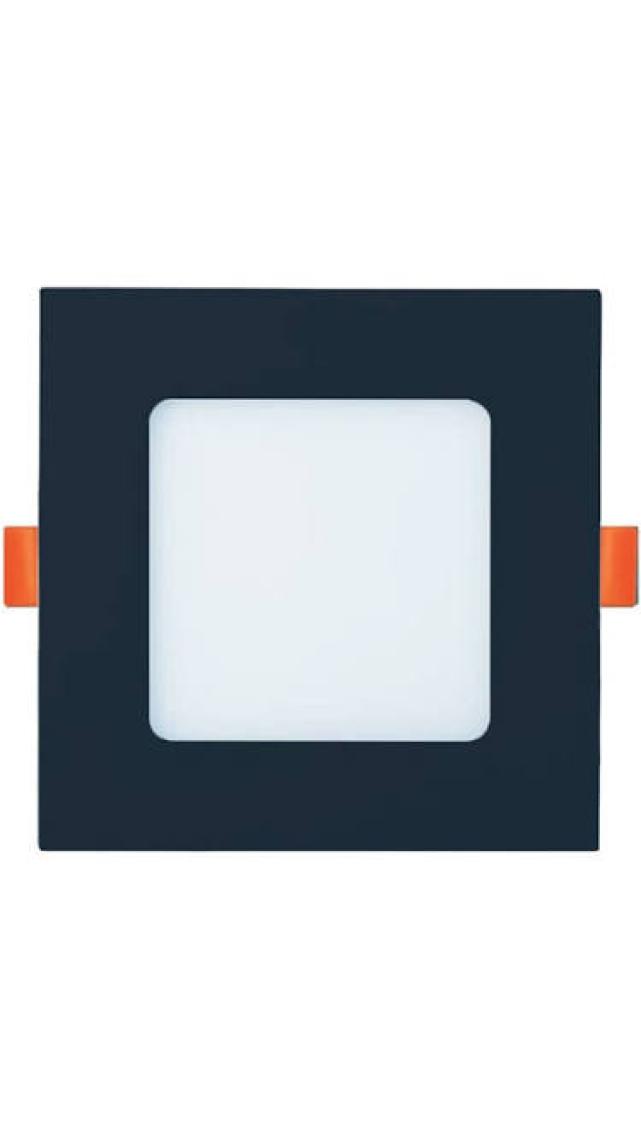 LAMPTIME 6W Panel LED Slim Kare Spot 6500K Beyaz Işık Siyah Gövde 263628