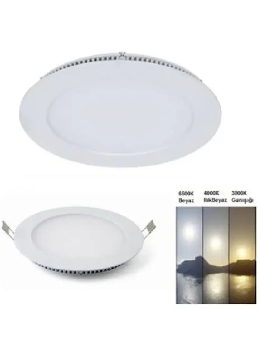 LAMPTIME Armatür  Panel Led Downlıght İnce 12W 4000K Ilık Beyaz 260423 (130-145)