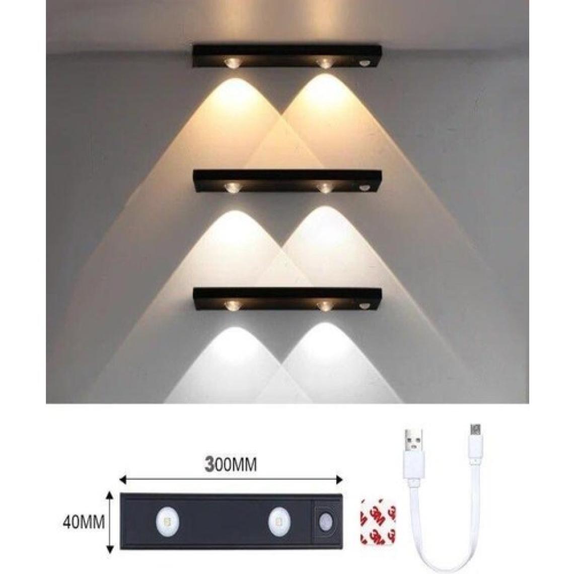 Neeko Hareket Sensörlü - Dekoratif Gece Lambası - USB Şarjlı LED Aydınlatma 30 cm SİYAH KASA
