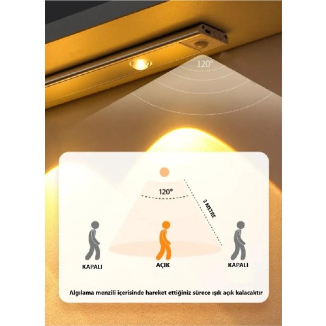 Neeko Hareket Sensörlü - Dekoratif Gece Lambası - USB Şarjlı LED Aydınlatma 30 cm SİYAH KASA