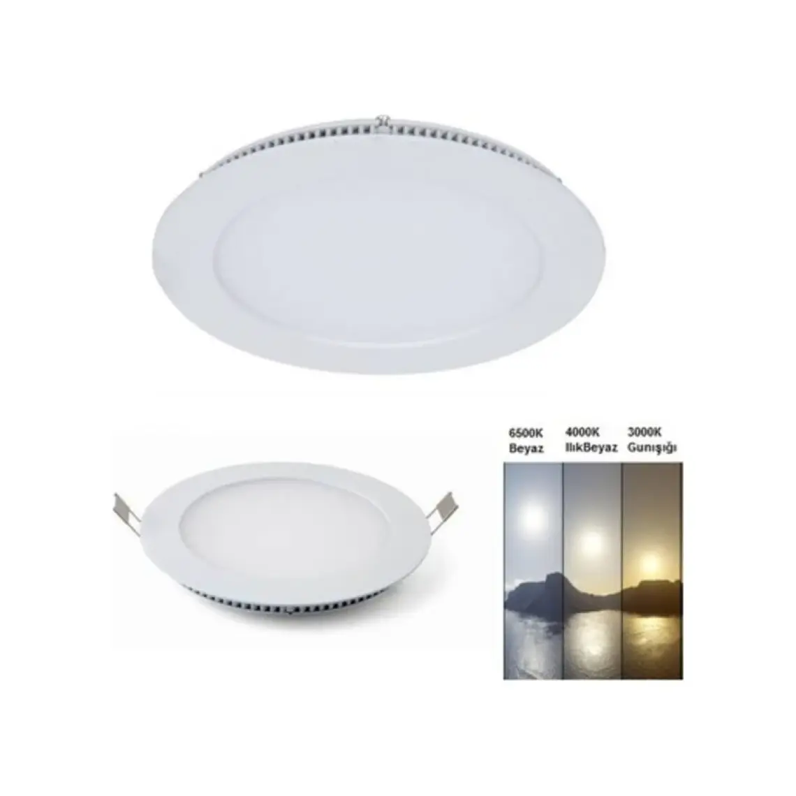 LAMPTIME Armatür  Panel Led Downlıght İnce 18W 6500K Beyaz 260625 (185-200)
