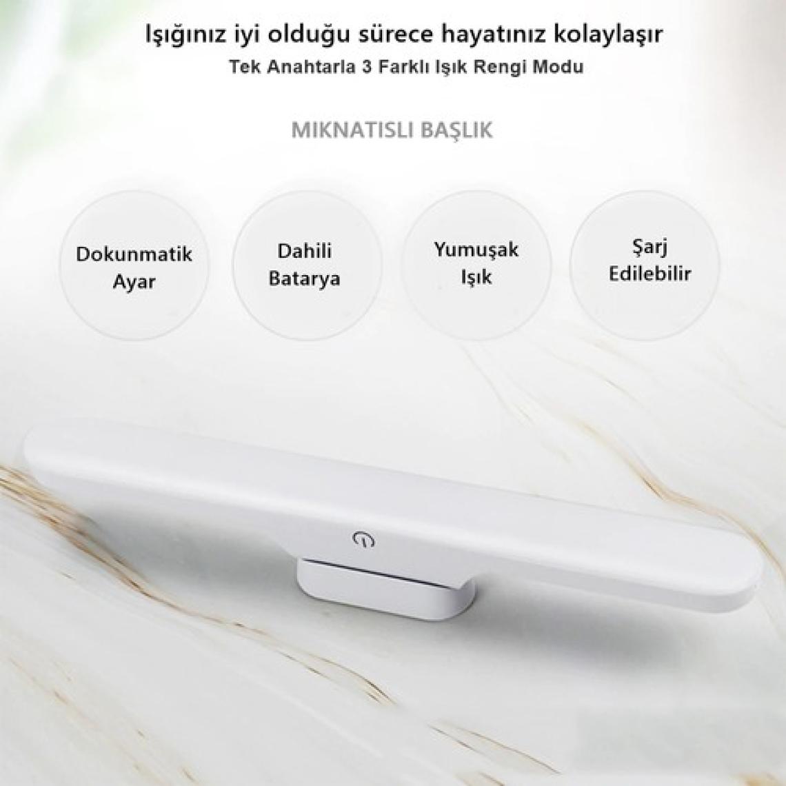 Mıknatıslı Kabin LED Işık USB Şarjlı Kablosuz LED Lamba 3 Farklı Işık Modu Cata Martı Aplik