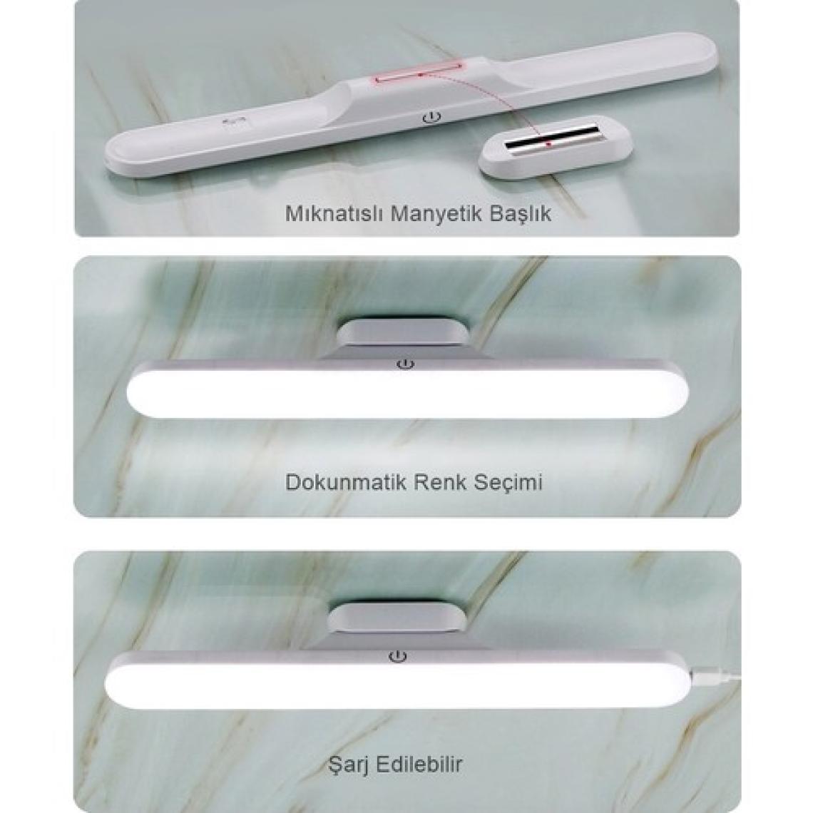Mıknatıslı Kabin LED Işık USB Şarjlı Kablosuz LED Lamba 3 Farklı Işık Modu Cata Martı Aplik