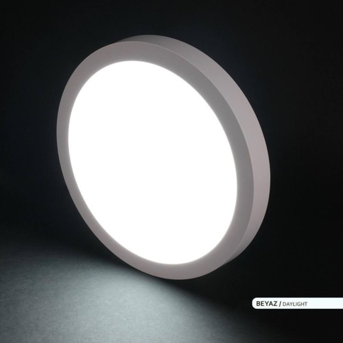 Ack 24 W 6500K Beyaz Sıva Üstü Yuvarlak LED Panel Armatür AP03-02430