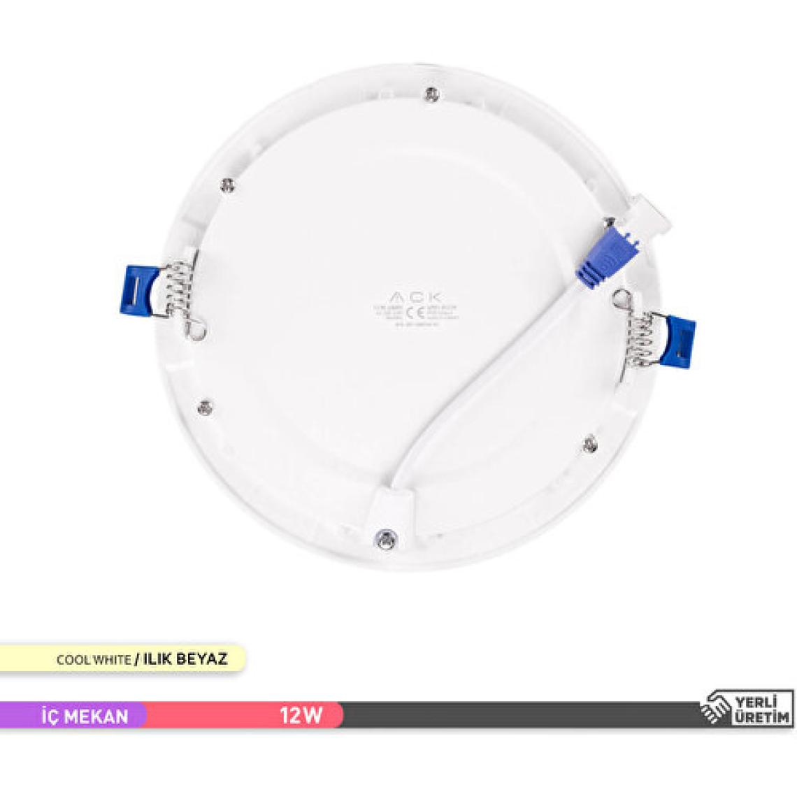 Ack 12W 4000K Ilık Beyaz Sıva Altı Yuvarlak Led Panel Armatürü AP01-01210