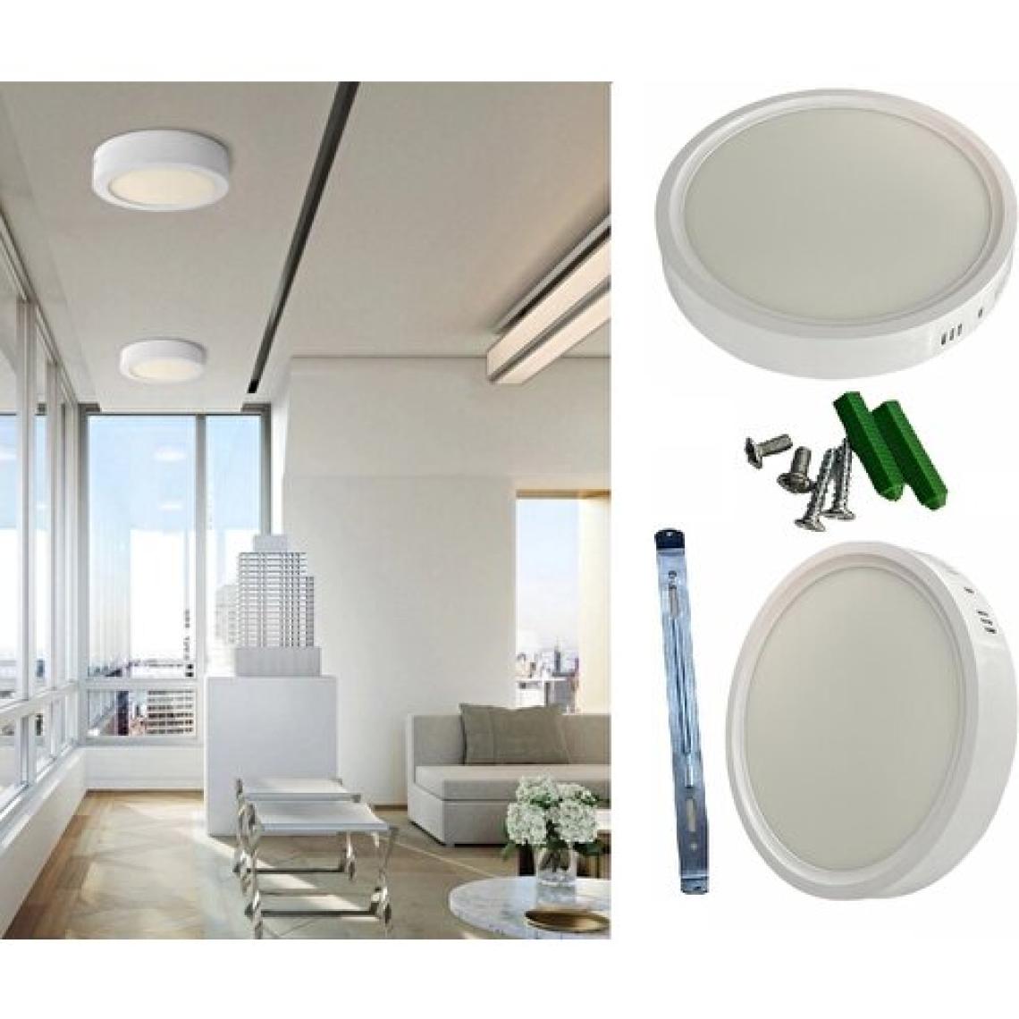Cata 18 Watt Panel LED Armatür Sıva Üstü Yuvarlak Ct 5233 Beyaz Işık 6400K Alüminyum Kasa