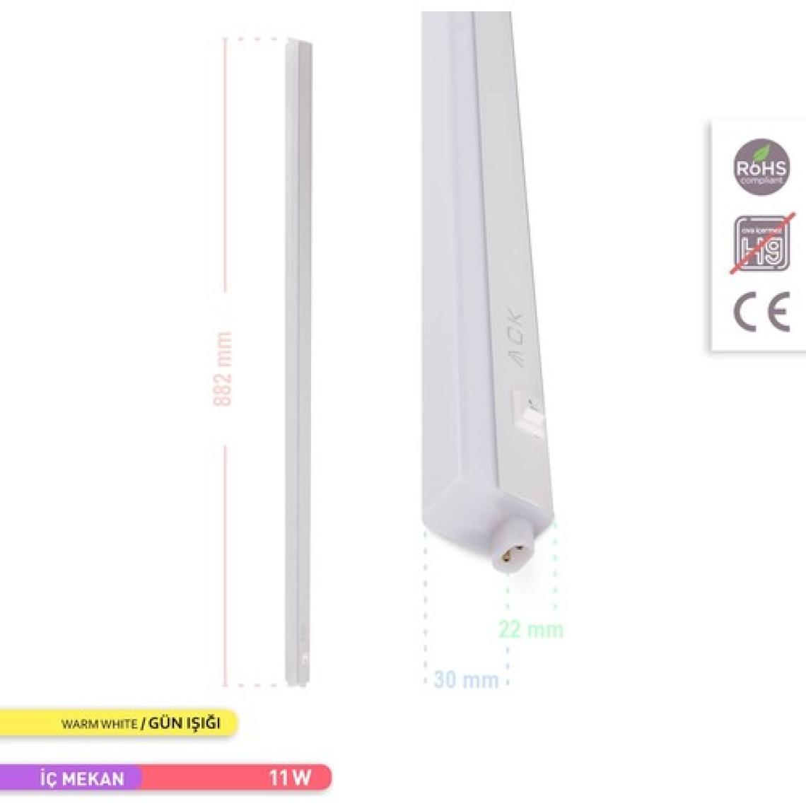 Ack 11W 3000K Günışığı Merkür LED Bant Armatür AN10-01100