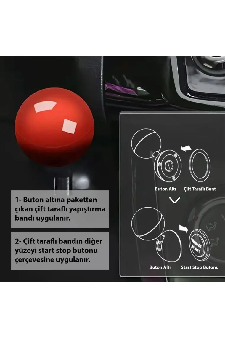 Oto Start Stop Kapağı Motor Çalıştırma Joystik Düğmesi Tek Hareket Motor Başlatma ve Durdurma Düğmesi
