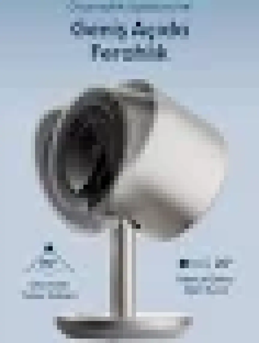 Daxi Airflow AF03 Yeni Nesil Şarjlı Turbo Masa Fanı, Ultra Güçlü Motor, Otomatik Yatay Salınım, Görünmez Fan Bıçakları, 14.5X26.5CM