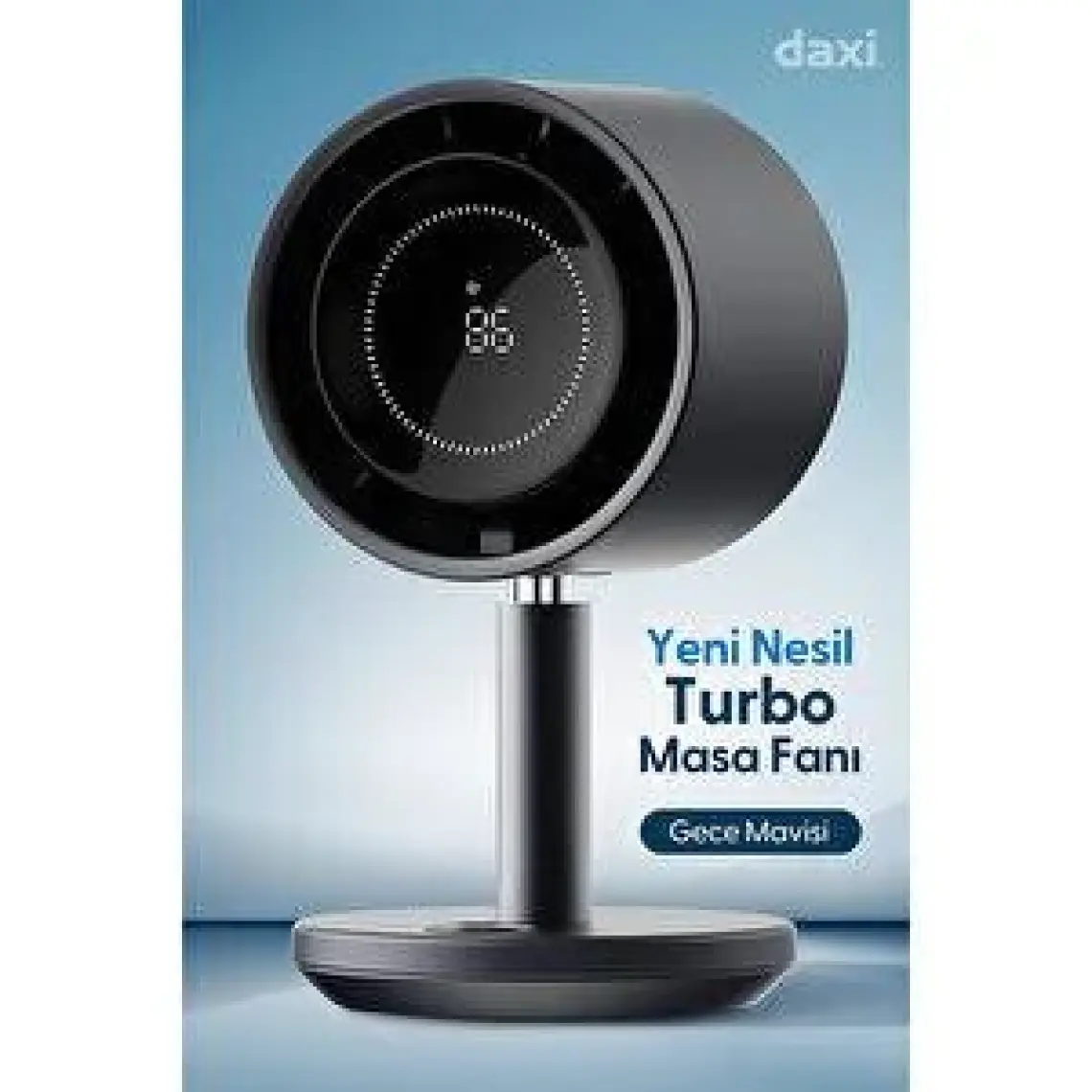 Daxi Airflow AF03 Yeni Nesil Şarjlı Turbo Masa Fanı, Ultra Güçlü Motor, Otomatik Yatay Salınım, Görünmez Fan Bıçakları, 14.5X26.5CM