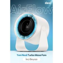 Daxi Airflow AF02 Yeni Nesil Şarjlı Turbo Masa Fanı, Ultra Güçlü Hava Akışı, 100 Kademeli, 16X19CM
