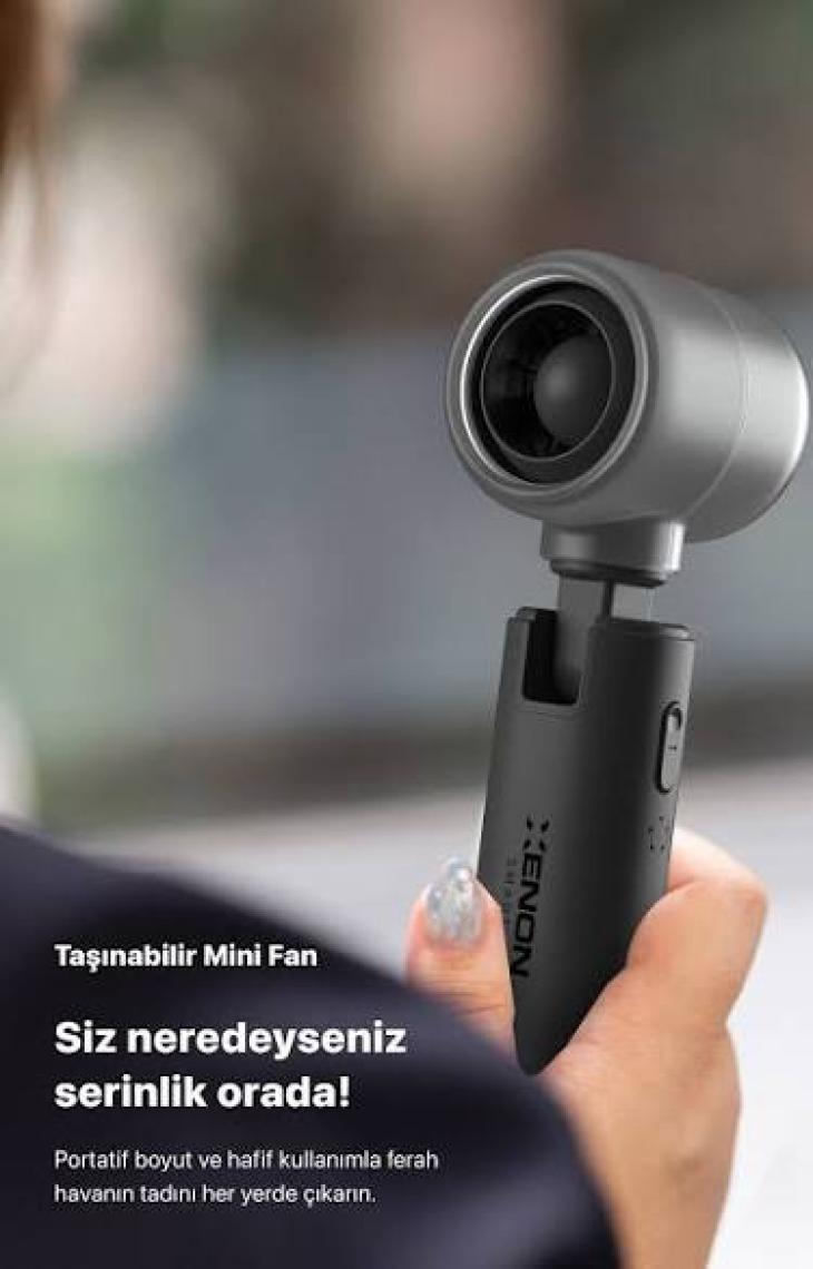 Xenon Smart Taşınabilir Şarjlı 5 Kademeli El Fanı 7 Saat Kullanım 14000 Rpm Sessiz Mini Vantilatör X6101