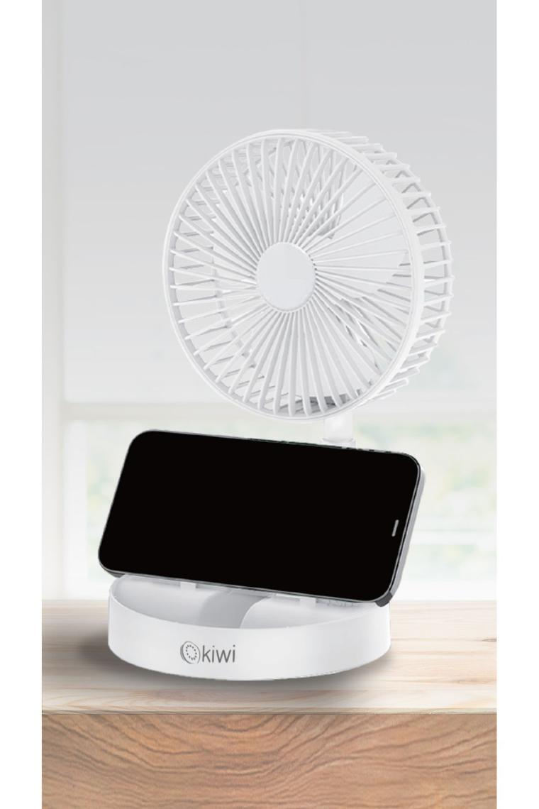 Kiwi KFAN-7608 Masa Üstü Vantilatör USB ŞARJLI16CM - 4.5WUZA-KISA- Açılı Akrobat Kollutelefonluklu3 Kademe Hız (5067)