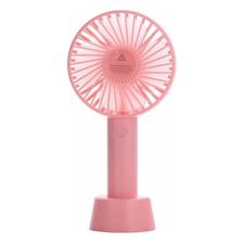 Mini Şarjlı Standlı El Vantilatörü Fanı Soğutucu Vantilatör Pembe