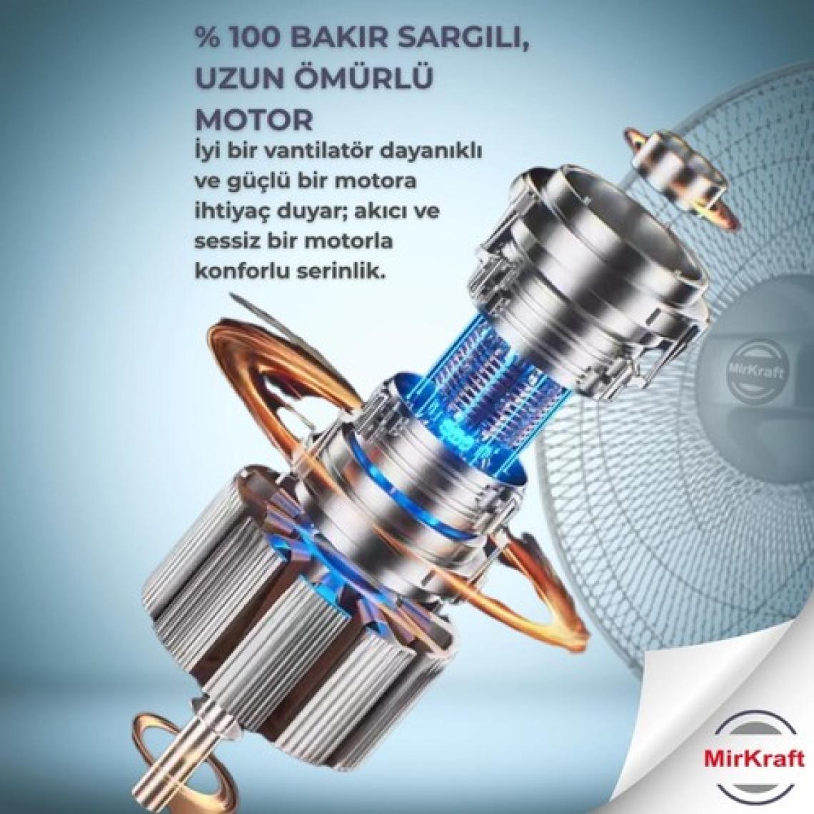 Mirkraft FS-K40BR Stand Fan Vantilatör Uzaktan Kumandalı 16''