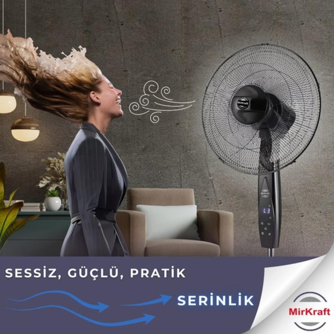 Mirkraft FS-K40BR Stand Fan Vantilatör Uzaktan Kumandalı 16''