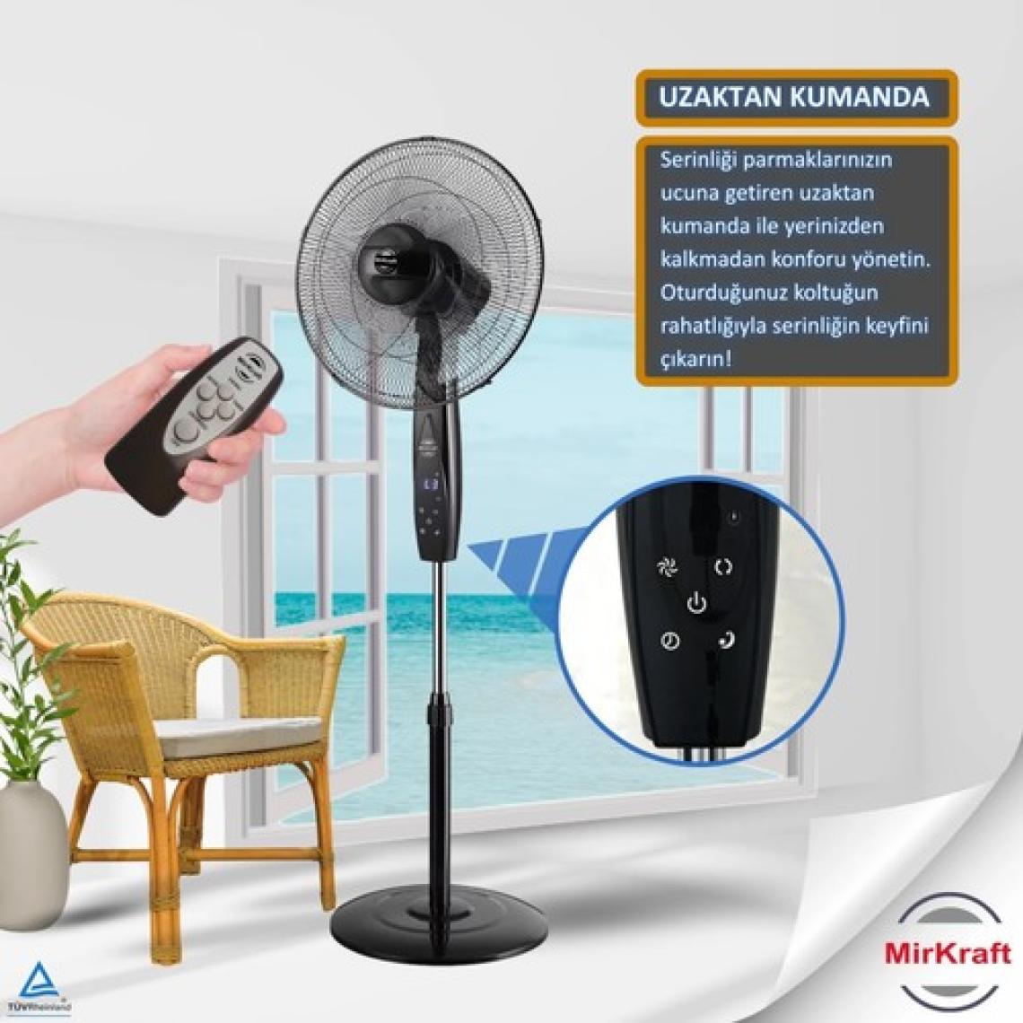 Mirkraft FS-K40BR Stand Fan Vantilatör Uzaktan Kumandalı 16''