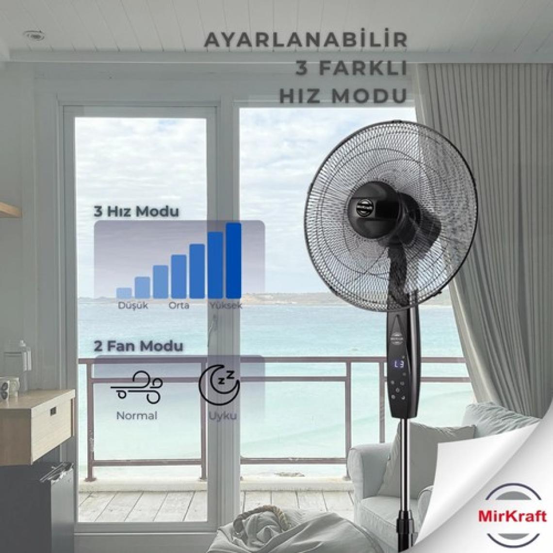 Mirkraft FS-K40BR Stand Fan Vantilatör Uzaktan Kumandalı 16''