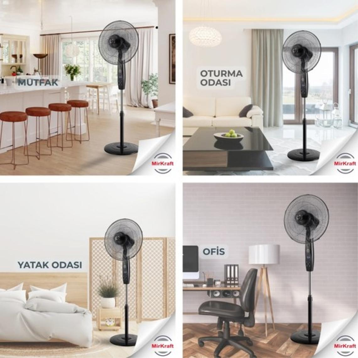 Mirkraft FS-K40BR Stand Fan Vantilatör Uzaktan Kumandalı 16''