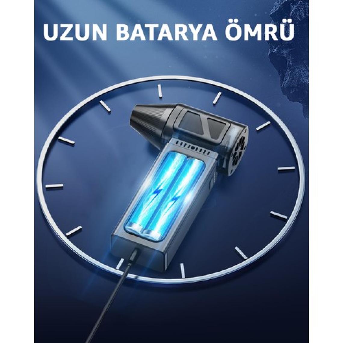 Robeve Süper Güçlü Üfleyici Şarjlı Fan Turbo Fan 130000 Rpm Güçlü Fan Vantilatör Üfleyici Süper Turbo Fan Yüksek Hızlı Fırçasız Motor Mini Jet Üfleyici