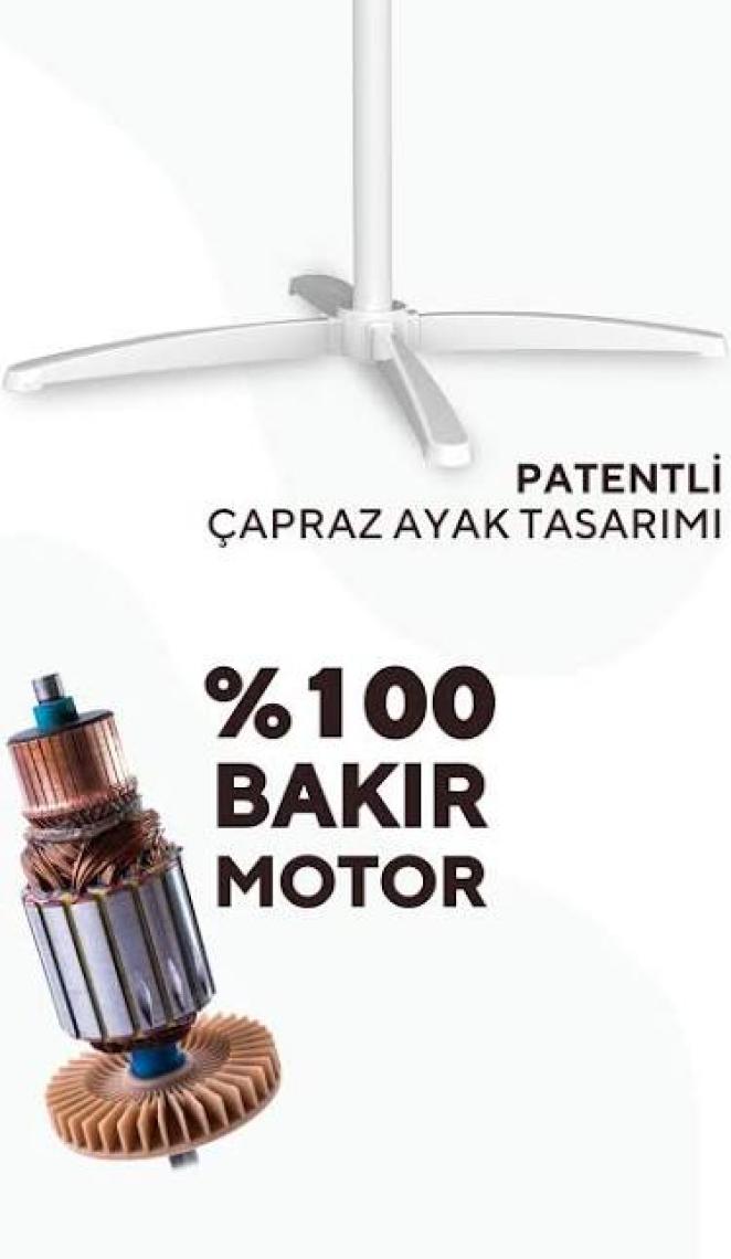 Kumtel KTF-290 Beyaz Vantilatör 16'' (3p)