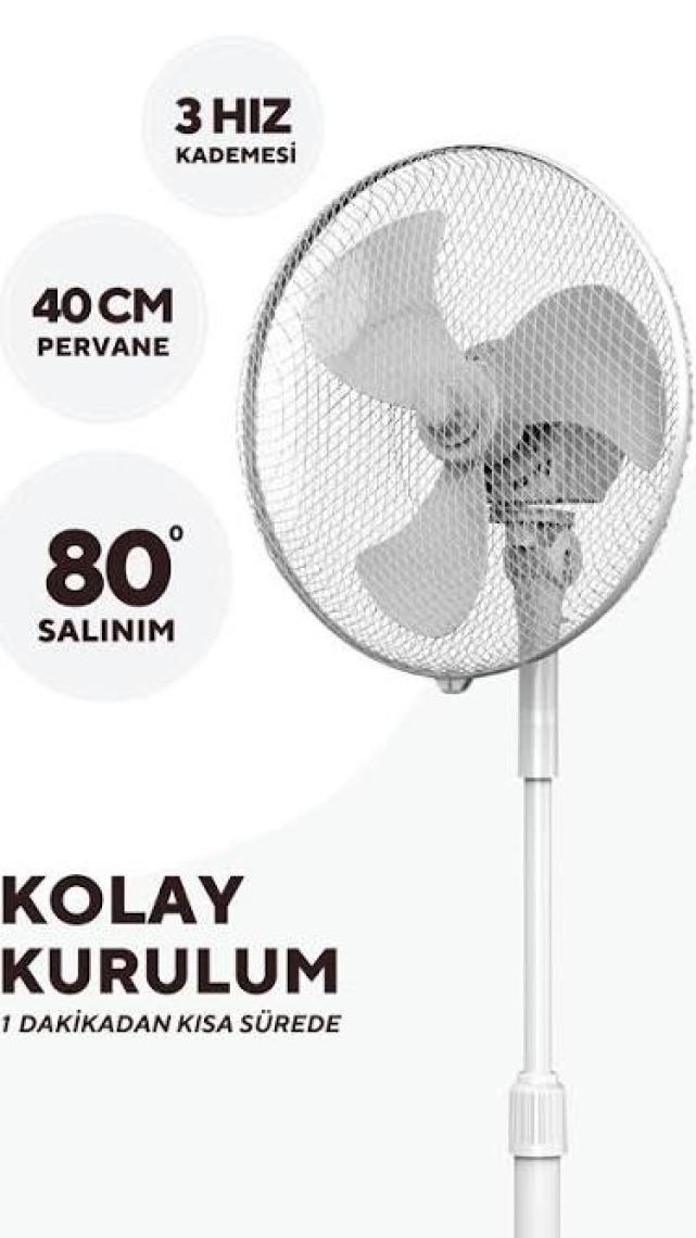 Kumtel KTF-290 Beyaz Vantilatör 16'' (3p)