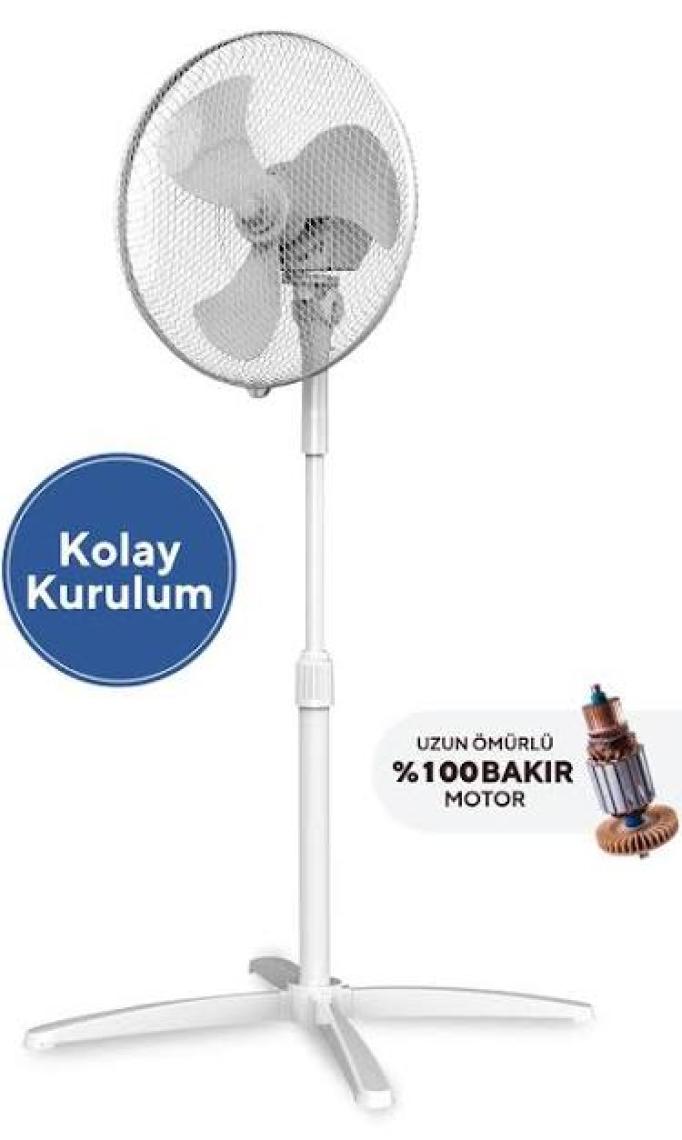 Kumtel KTF-290 Beyaz Vantilatör 16'' (3p)