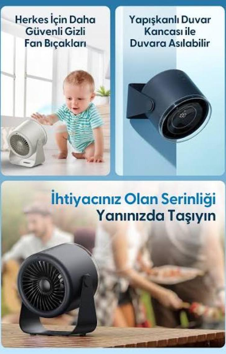 Daxi Airflowi AF02 Portatif Masaüstü Dijital Vantilatör