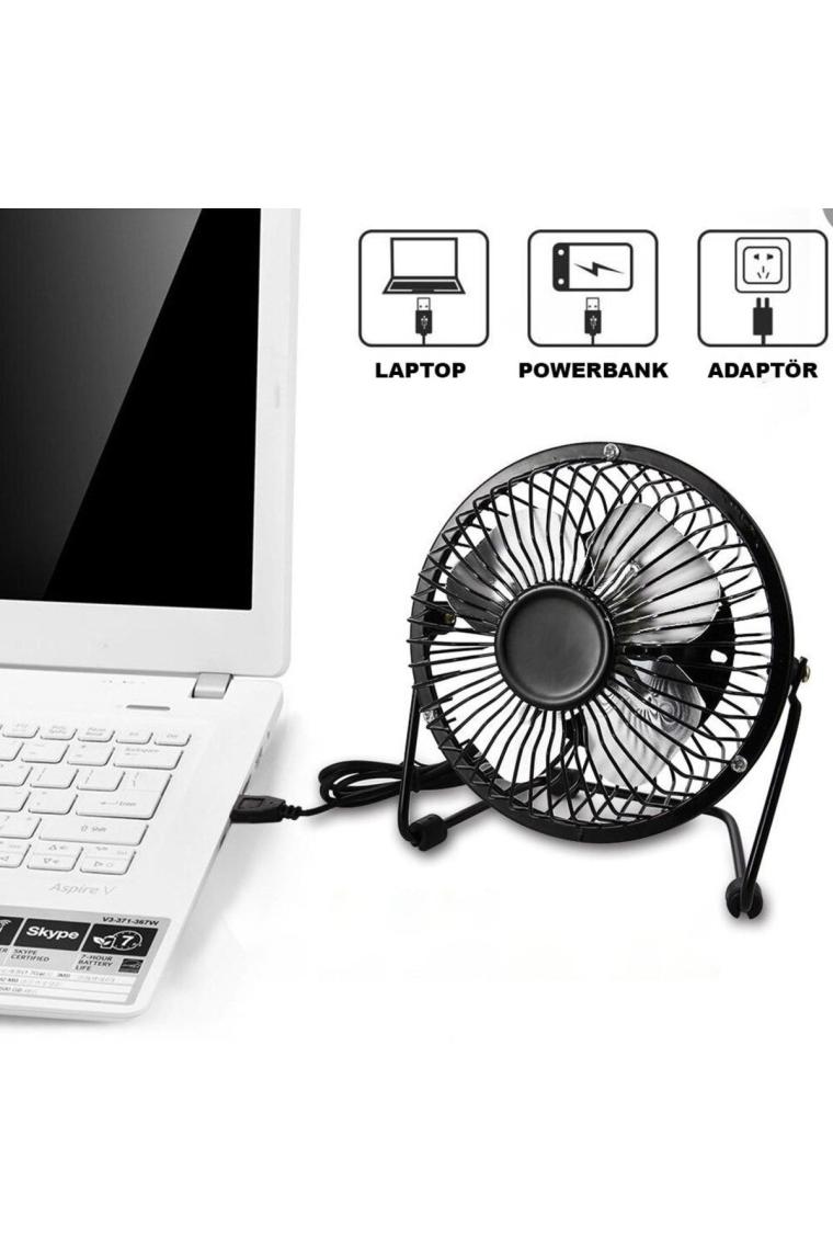 Xnews A Üstü USB Fan Soğutucu Vantilatör Klima USB Girişli Metal Serinlci Fan Mini Vantilatör Fan Klima Fan
