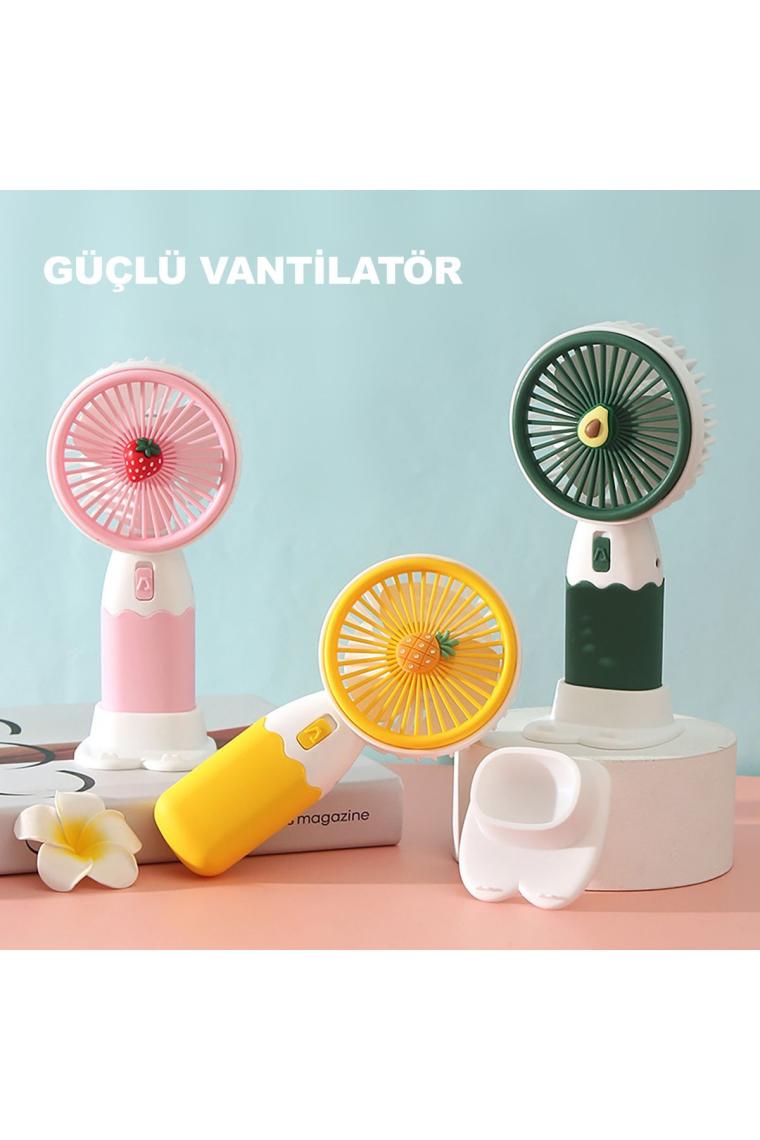 Robeve Mini Fan Vantilatör Masaüstü Taşınabilir Vantilatör Telefon Stantlı 2si 1 Arada Vantilatör Mini Fan