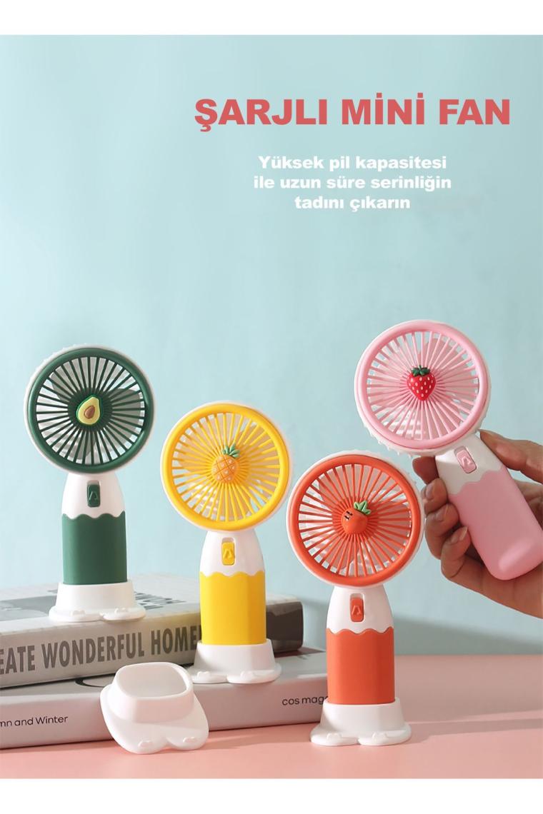 Robeve Mini Fan Vantilatör Masaüstü Taşınabilir Vantilatör Telefon Stantlı 2si 1 Arada Vantilatör Mini Fan