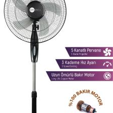 Joysidea 16'' Siyah Ayaklı Vantilatör