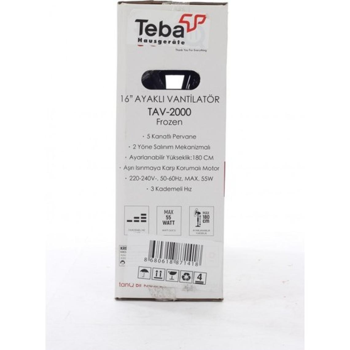 Teba TAV-2000 16 inç Ayaklı Vantilatör Sarı
