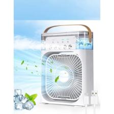 Glr HR001 Beyaz Buzlu Vantilatör Mini Fan 5 Spreyli Su Püskürtmeli 600 ML Buhar Makinesi Nemlendirici Mini Klima