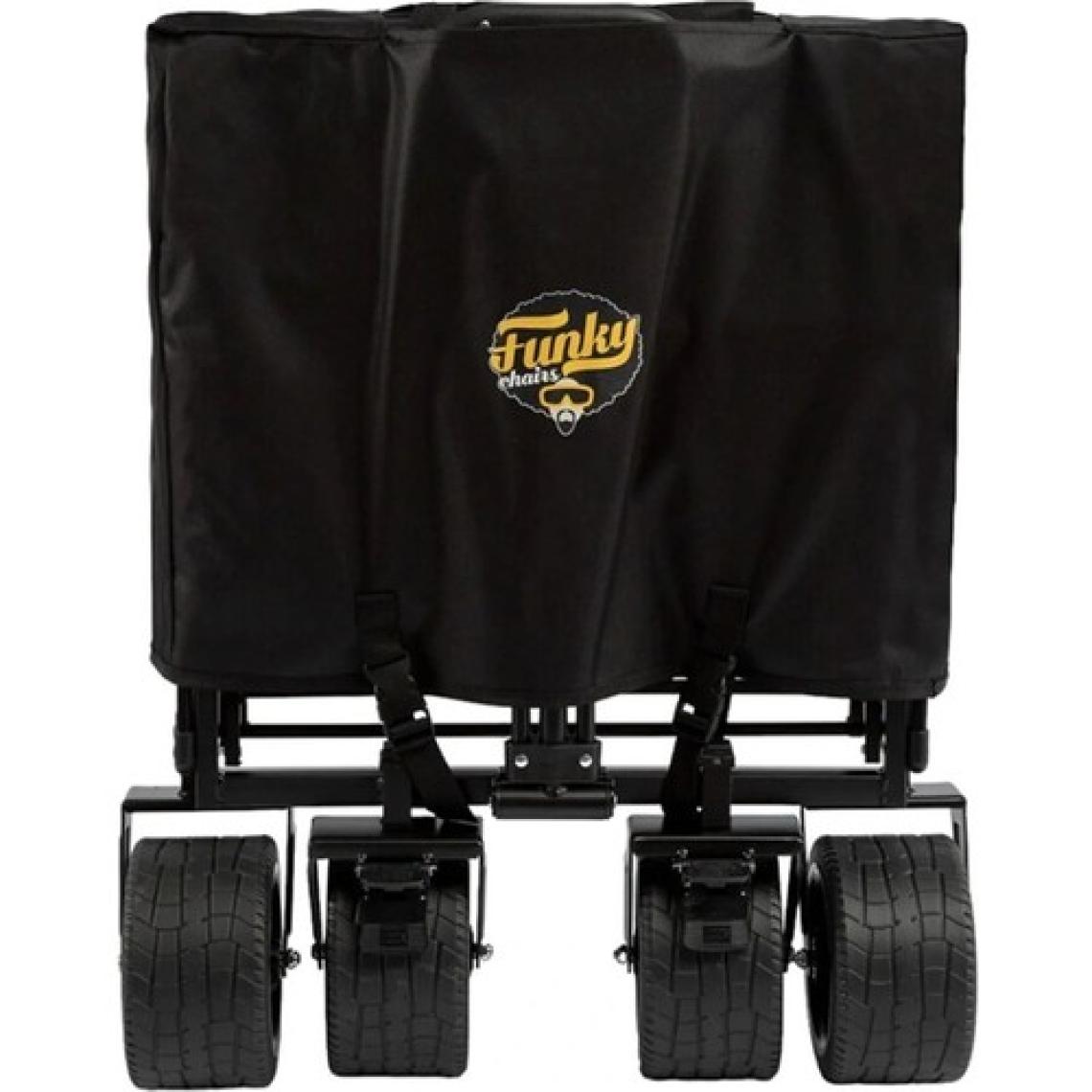 Funky Chairs Fren Sistemli Rulmanlı Kalın Teker, XXL BOY Katlanır Vagon Plaj Ve Kamp Arabası - Siyah