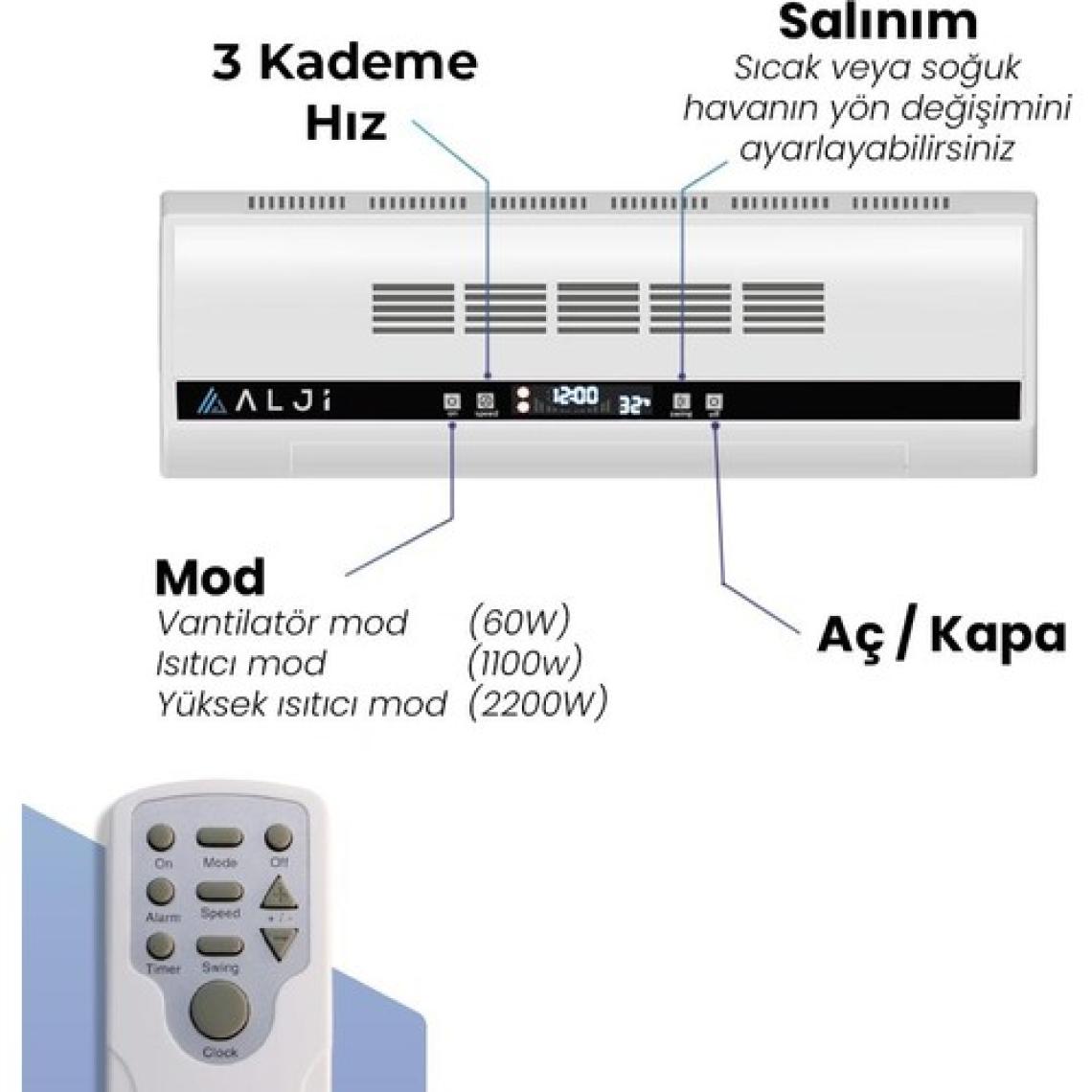Alji 2200 W Süper Sessiz Seramik Isıtıcı