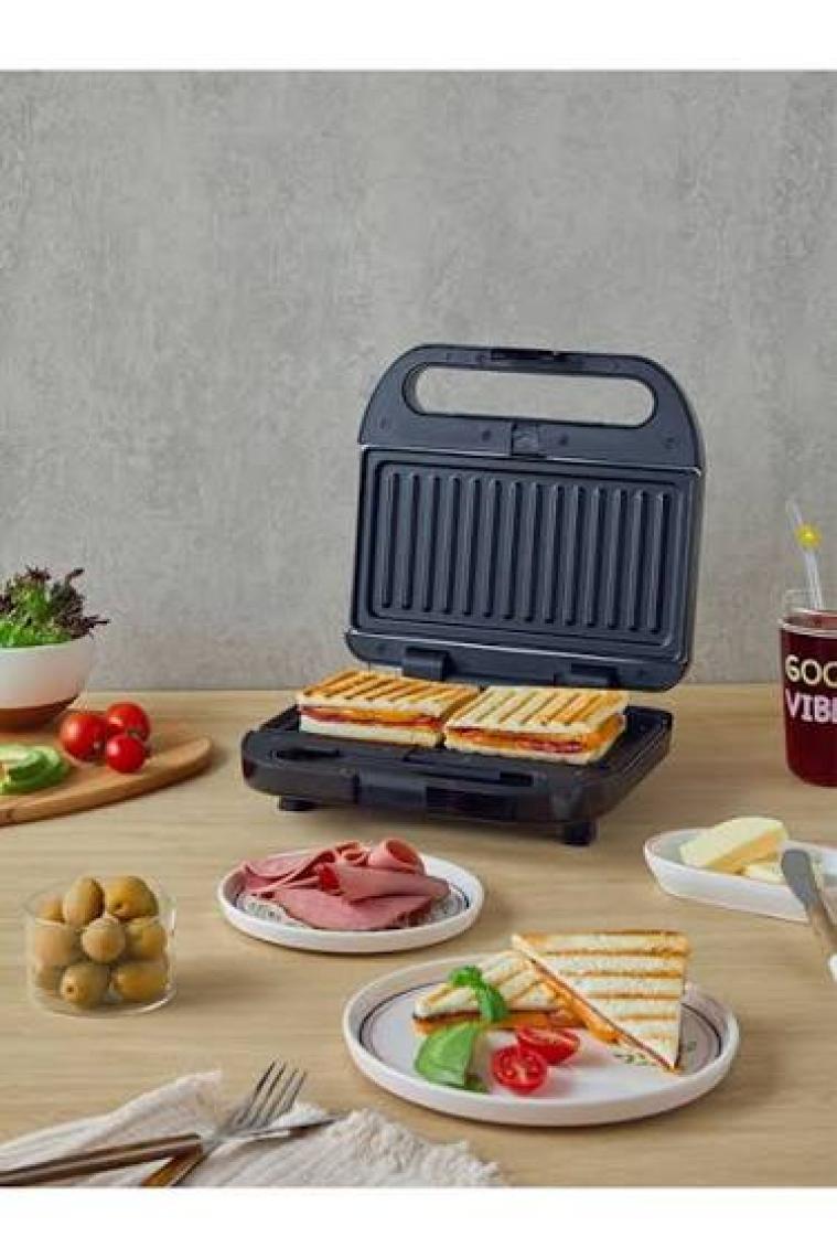 Mediterian 50 Hz / 60 Hz Tmk 5001 Mini Tost ve Waffle Makinesi Siyah 220 - 240 V 6+ Siyah 1 Kademe  F 700