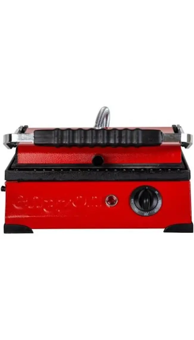 8 Dilim Elektrikli Saf Döküm Tost Makinesi  (Döküm 30X23) - Kırmızı