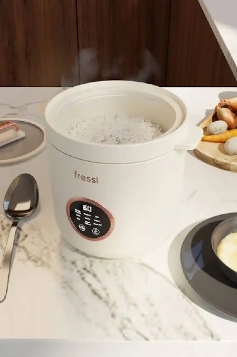 Elektrikli Tencere Çok Fonksiyonlu Hızlı Akıllı Pişirici Yoğurt Makinesi 1,2l 300w Fr-bp01 Retrocook