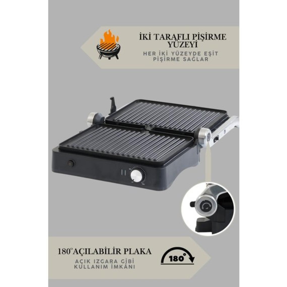 Arnell Primo Tost Makinesi | 2000w Güç | Yapışmaz Plaka | Yağ Hazneli Termostatlı Tost Makinası