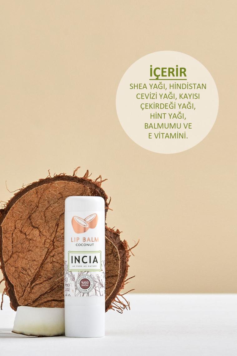 %100 Doğal Dudak Besleyici Hindistan Cevizi Bitkisel Nemlendirici Dudak Bakım Kremi 6 G