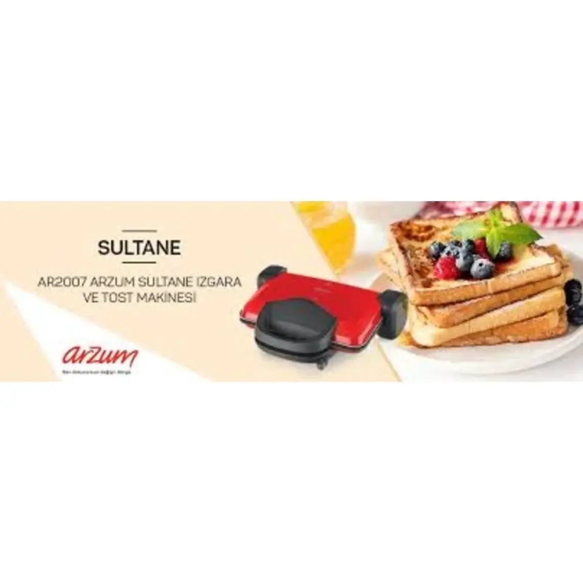 Arzum AR2007 Sultane Izgara ve Tost Makinesi- Gri
