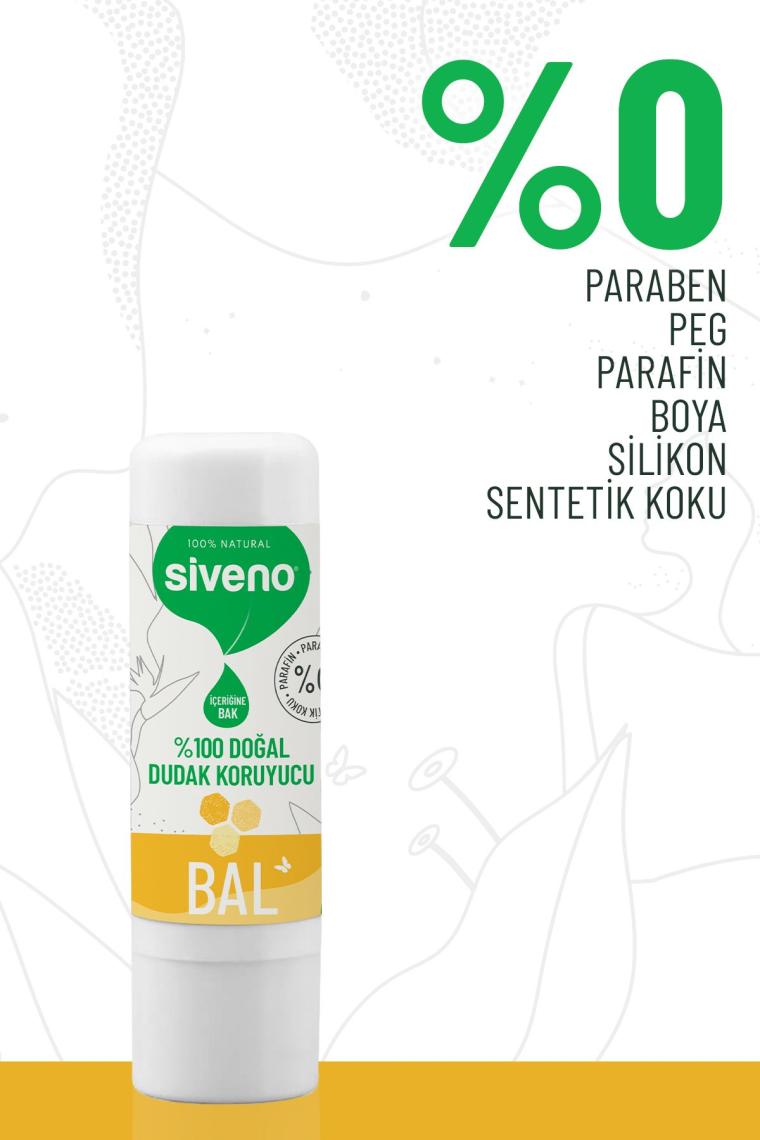 %100 Doğal Dudak Koruyucu Bal Bitkisel Lipbalm Dudak Kremi Nemlendirici Parlatıcı Onarıcı 6 G