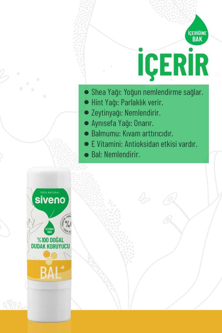%100 Doğal Dudak Koruyucu Bal Bitkisel Lipbalm Dudak Kremi Nemlendirici Parlatıcı Onarıcı 6 G
