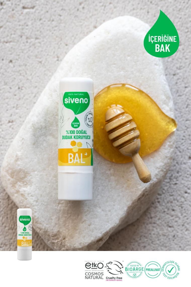 %100 Doğal Dudak Koruyucu Bal Bitkisel Lipbalm Dudak Kremi Nemlendirici Parlatıcı Onarıcı 6 G