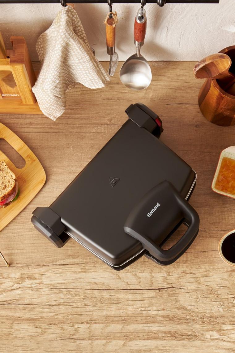 Homend Toastbuster 1337H Çıkarılabilir Plakalı, 4 Ekmekli Tost Makinesi 1800 W Siyah