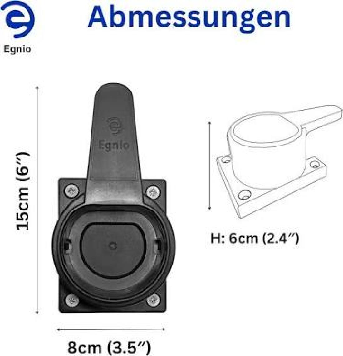 Egnio Type2 Ev Holder''black'' / Elektrikli Araç Tip2 Soket Uyumlu Kablo Toparlayıcı''siyah''
